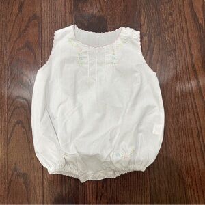 Charming White Baby Romper with Embroidery